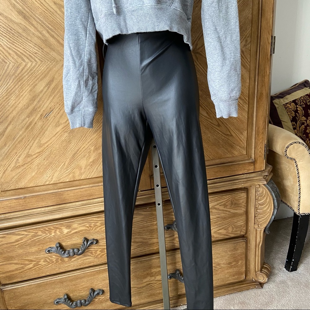 Free press black liquid high waisted leggings
